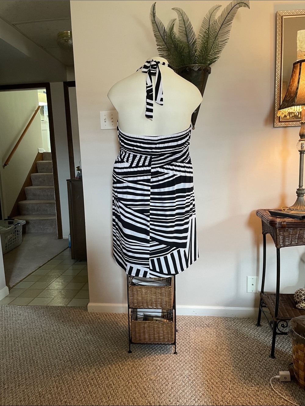 a.n.a Black and White Strapless Patterned Sundress